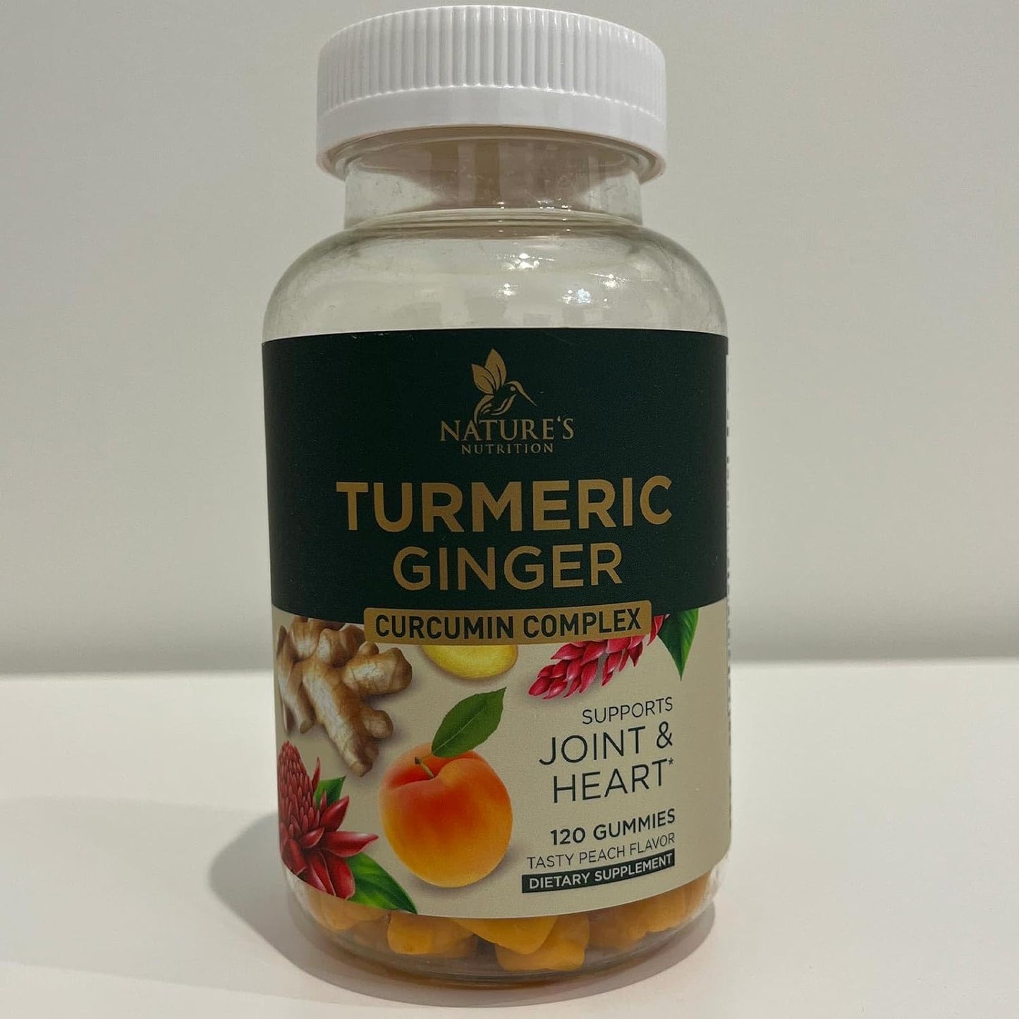 Turmeric Curcumin Gummies with Ginger and Black Pepper for Joint Support - 120 Count, Non-GMO, Gluten Free Turmeric Supplement by Nature's Nutrition