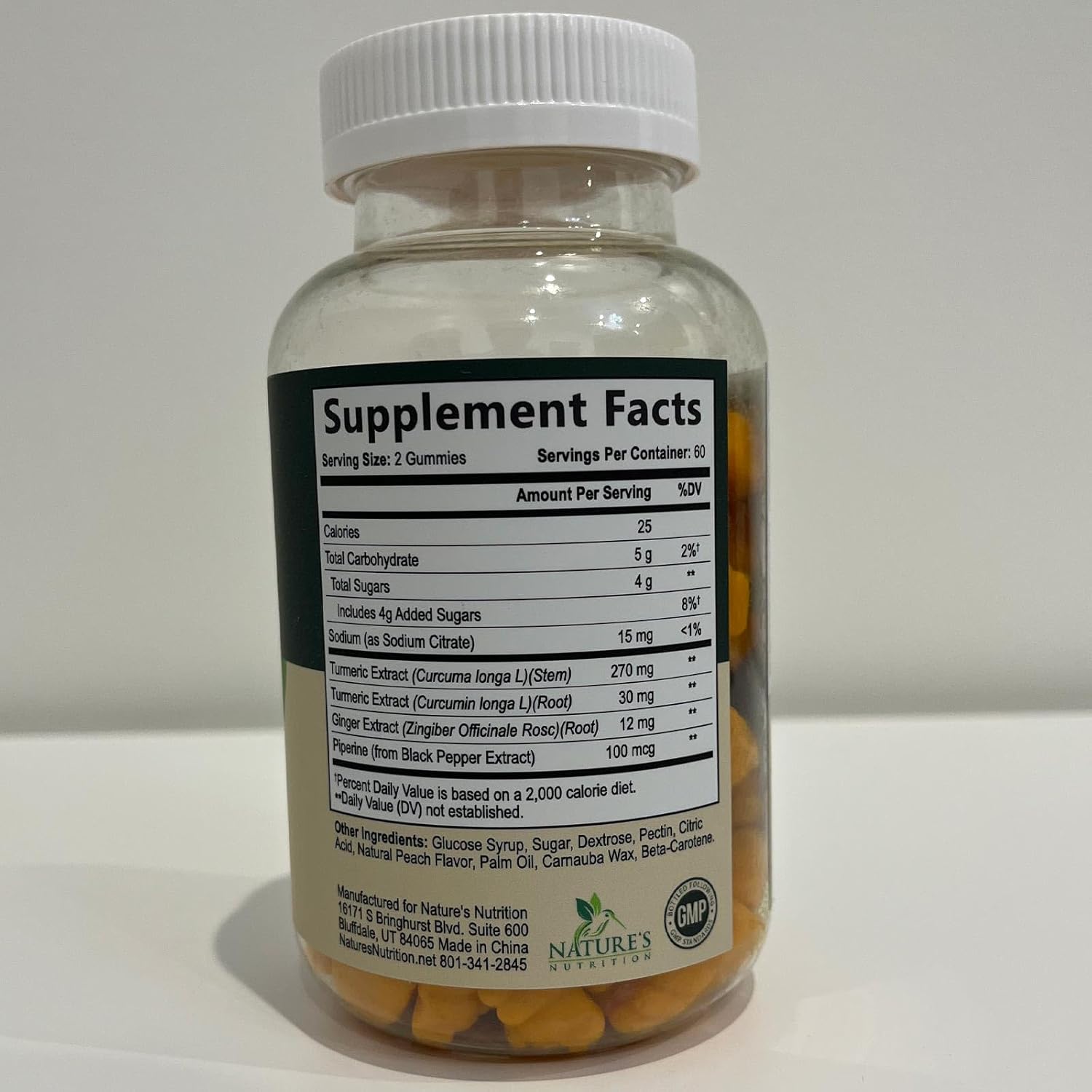 Turmeric Curcumin Gummies with Ginger and Black Pepper for Joint Support - 120 Count, Non-GMO, Gluten Free Turmeric Supplement by Nature's Nutrition
