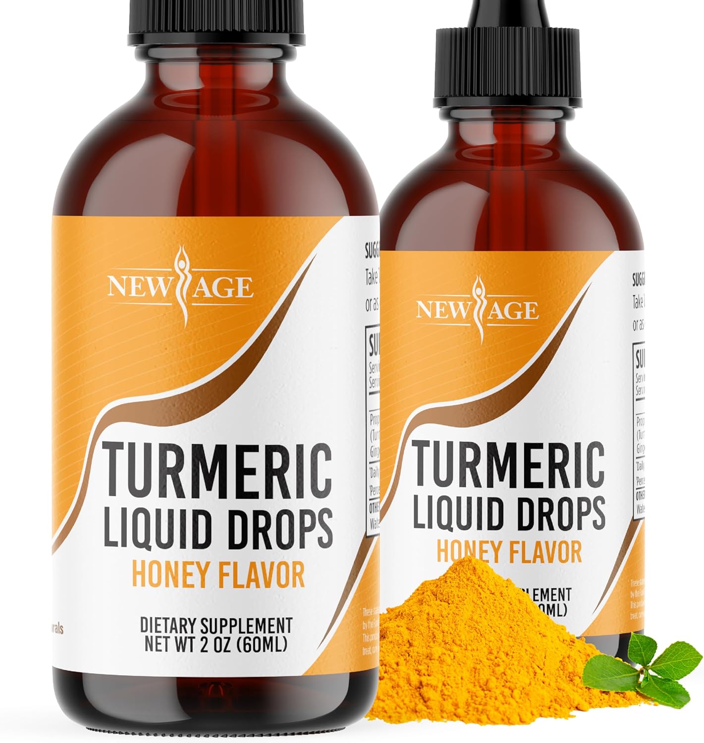 Turmeric Curcumin Liquid Drops - 95% Standardized Curcuminoids for Joint Support - Non-GMO, Gluten Free - 4 Fl Oz (2 Pack)