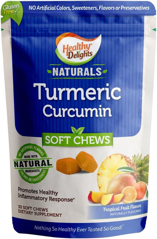 Turmeric Curcumin Soft Chews for Healthy Inflammatory Response - Tropical Fruit Flavor - 30 Count