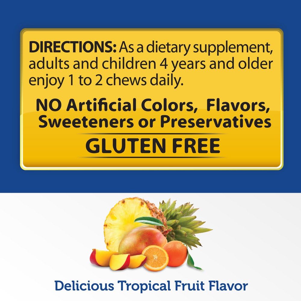Turmeric Curcumin Soft Chews for Healthy Inflammatory Response - Tropical Fruit Flavor - 30 Count