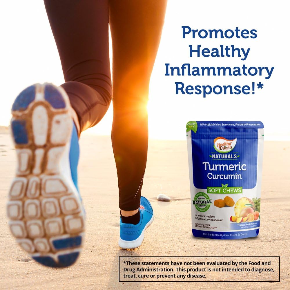 Turmeric Curcumin Soft Chews for Healthy Inflammatory Response - Tropical Fruit Flavor - 30 Count