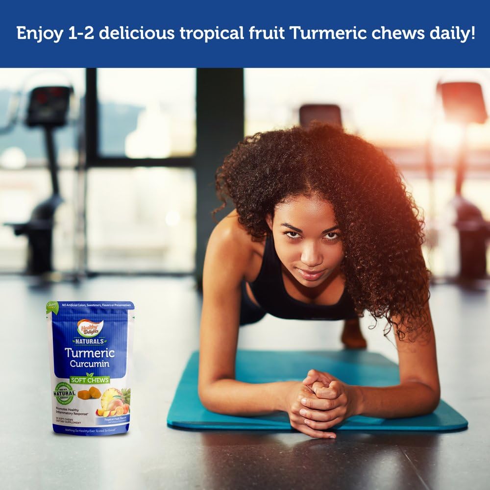 Turmeric Curcumin Soft Chews for Healthy Inflammatory Response - Tropical Fruit Flavor - 30 Count
