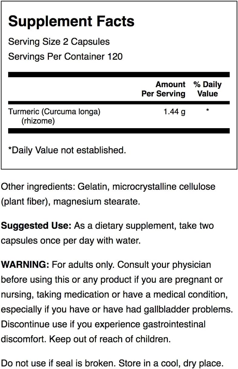 Turmeric Curcumin Supplement for Joint, Digestion, Heart, and Liver Health - Memory Support Formula - 240 Capsules