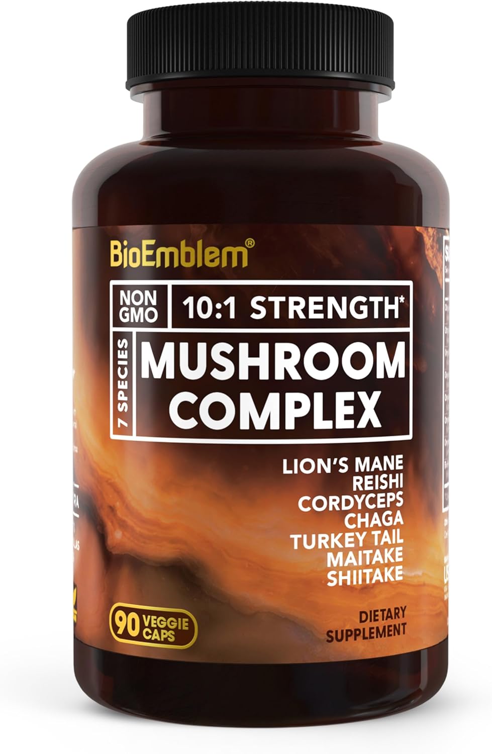Turmeric Curcumin Supplement with BioPerine and Mushroom Complex by BioEmblem - All-Natural Formula for Joint Support and Immune Health