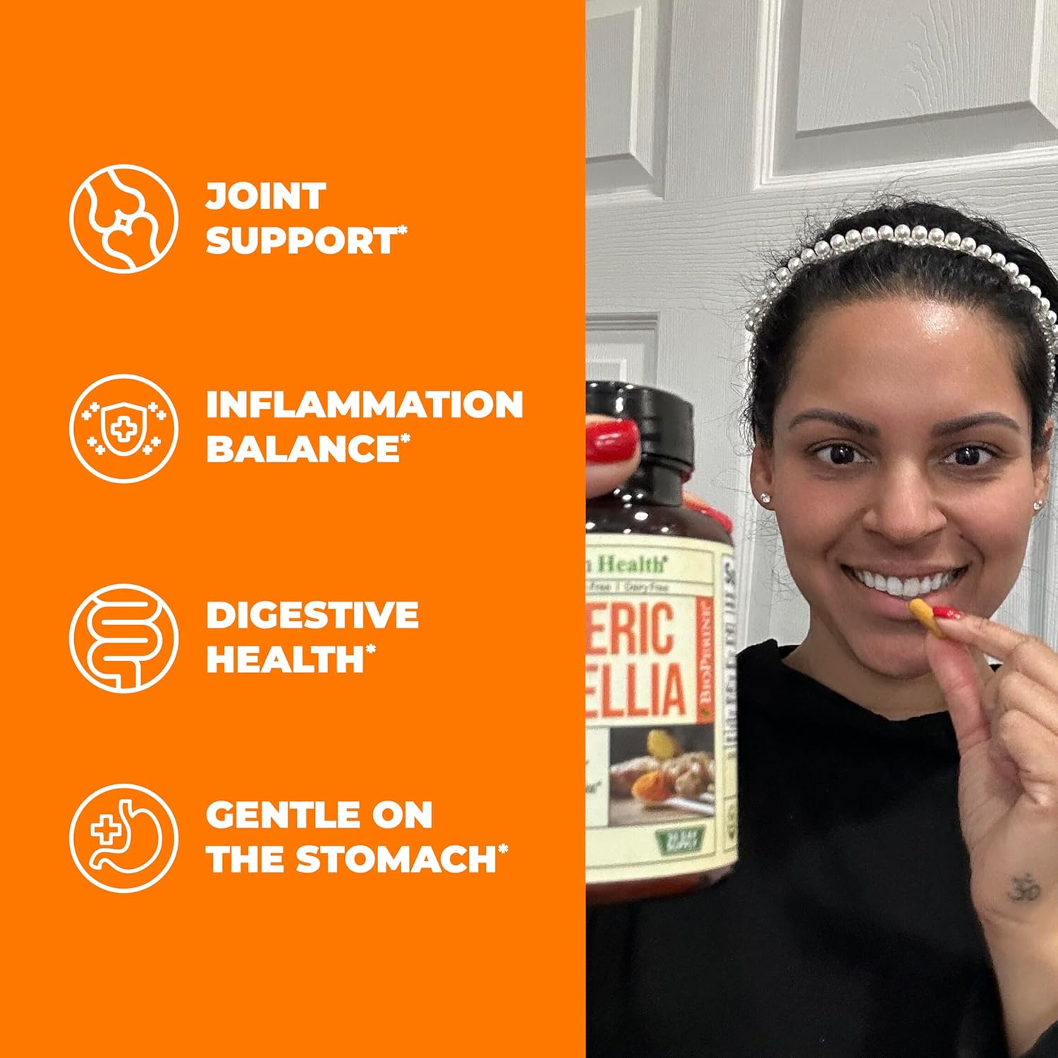 Turmeric Curcumin Supplement with Boswellia Extract and Black Pepper - Organic Turmeric Capsules with Ginger Root - 60 Count