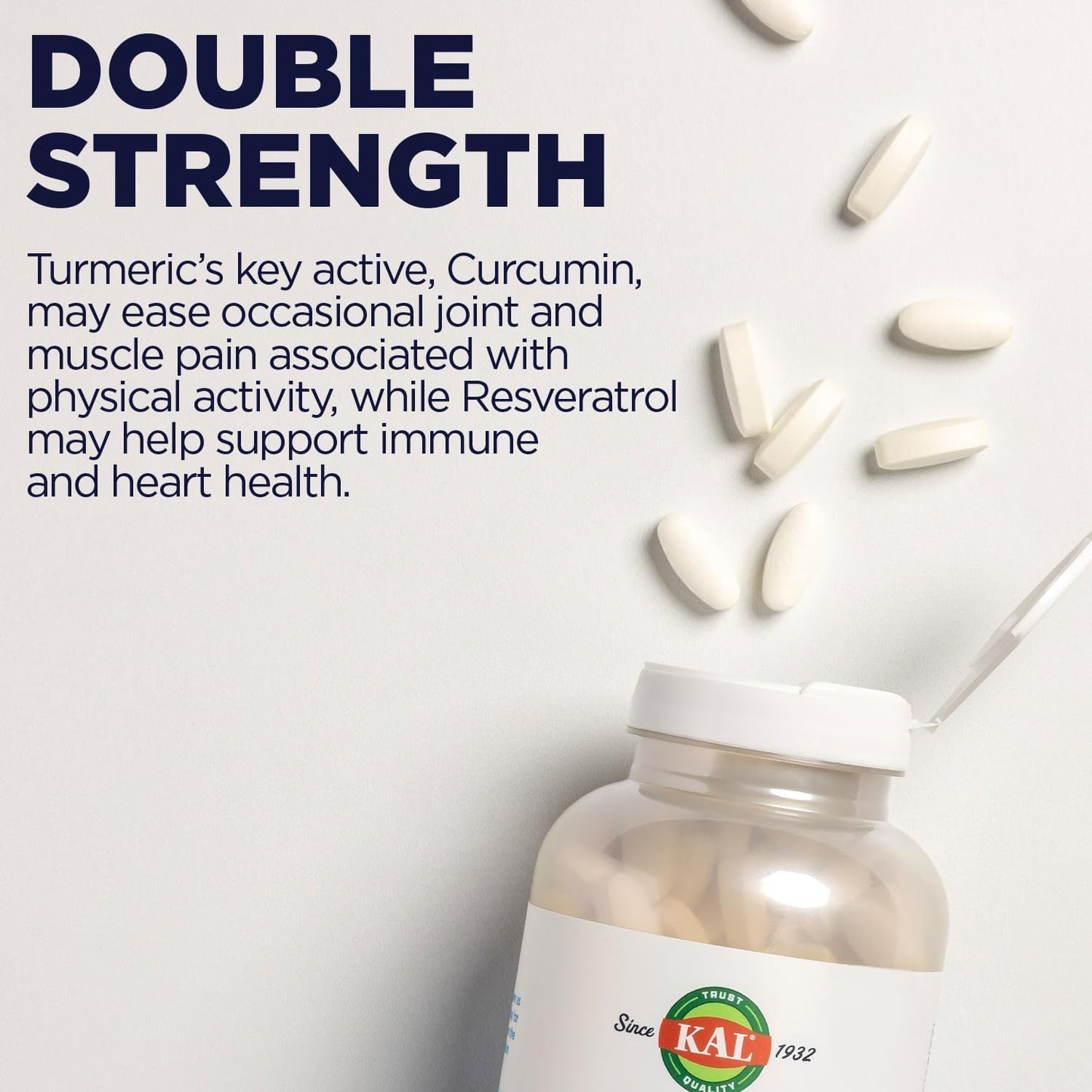 Turmeric Resveratrol Supplement for Antioxidant & Heart Health, 475mg Curcumin, Joint Support, 30 Tablets, Rapid Disintegration, 60-Day Guarantee