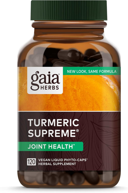 Turmeric Supreme Joint Health Supplement with Quercetin, Boswellia, Ginger Root, Black Pepper - 120 Liquid Capsules