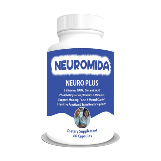 tuunio Neuromida Neuro Plus Capsules - Advanced Formula with Phosphatidylserine, B Vitamins for Brain & Cognitive Support, Energy, Metabolism, Heart Health - 60 Count