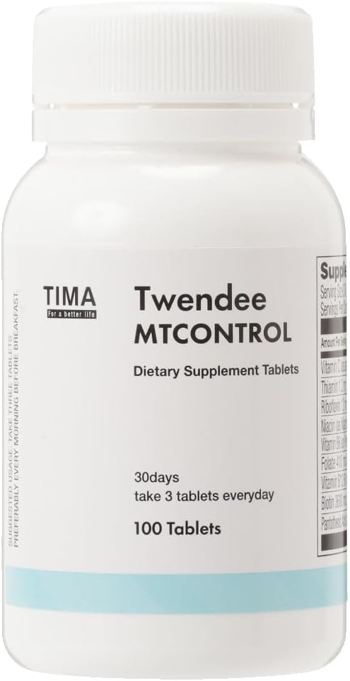 TWENDEE MTCONTROL | Japanese Antioxidant & Mitochondrial Supplement for Stress Reduction | Promotes Hair, Skin, and Health | 100 Tablets (30 Servings)