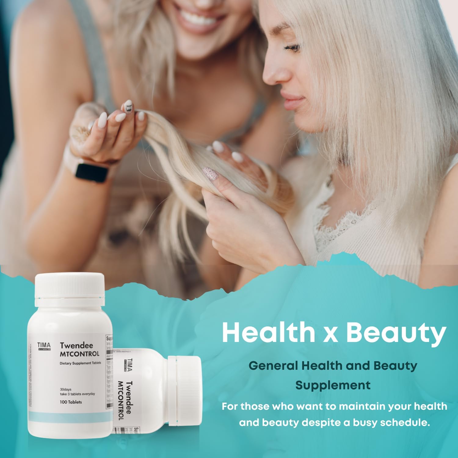 TWENDEE MTCONTROL | Japanese Antioxidant & Mitochondrial Supplement for Stress Reduction | Promotes Hair, Skin, and Health | 100 Tablets (30 Servings)