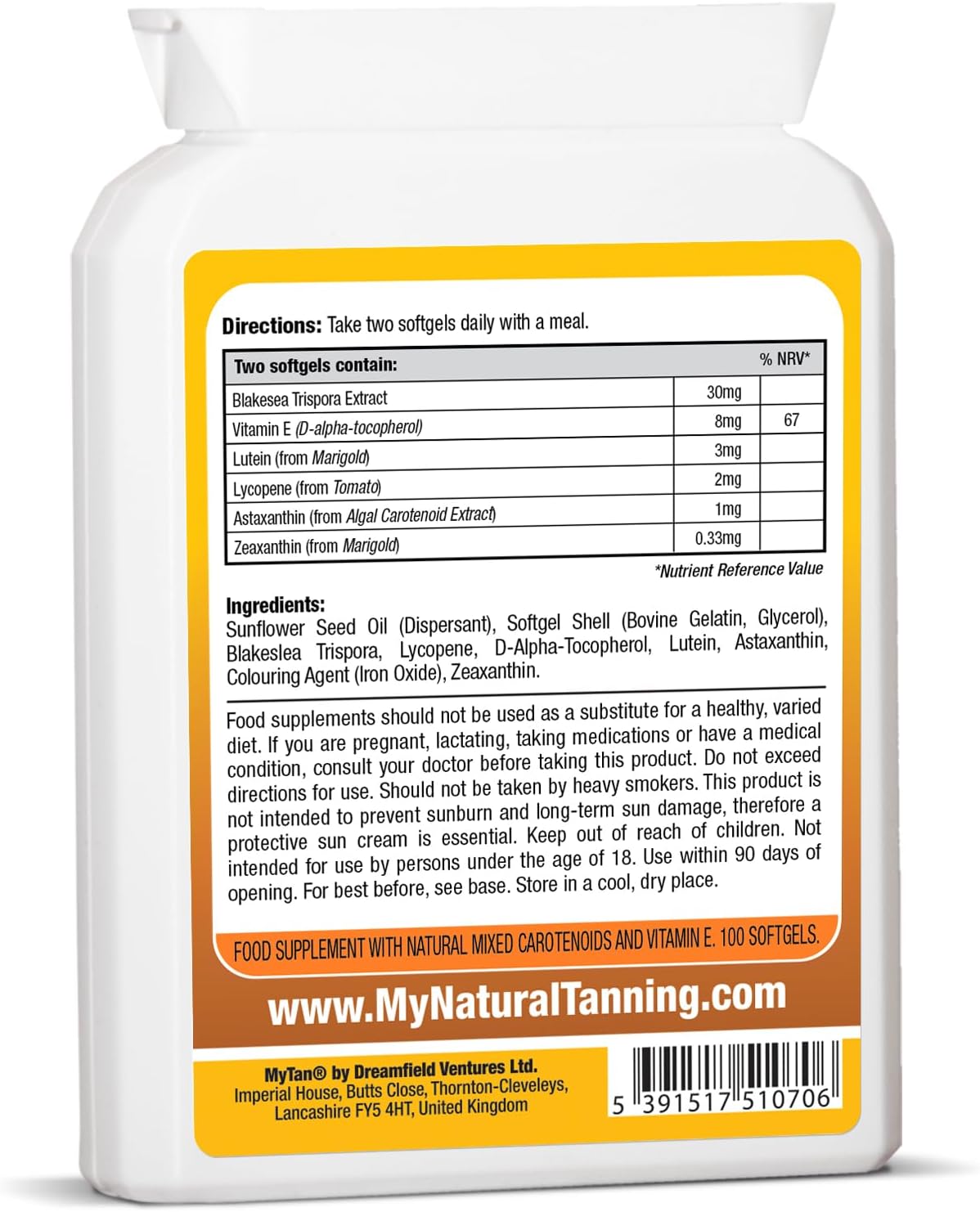 Twin Pack MyTan Bronze Tanning Pills | Sun Tan Supplement with Astaxanthin, Lutein, and Lycopene | 14-Week Season Supply