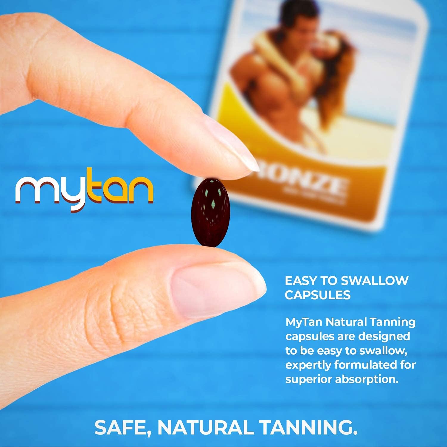 Twin Pack MyTan Bronze Tanning Pills | Sun Tan Supplement with Astaxanthin, Lutein, and Lycopene | 14-Week Season Supply