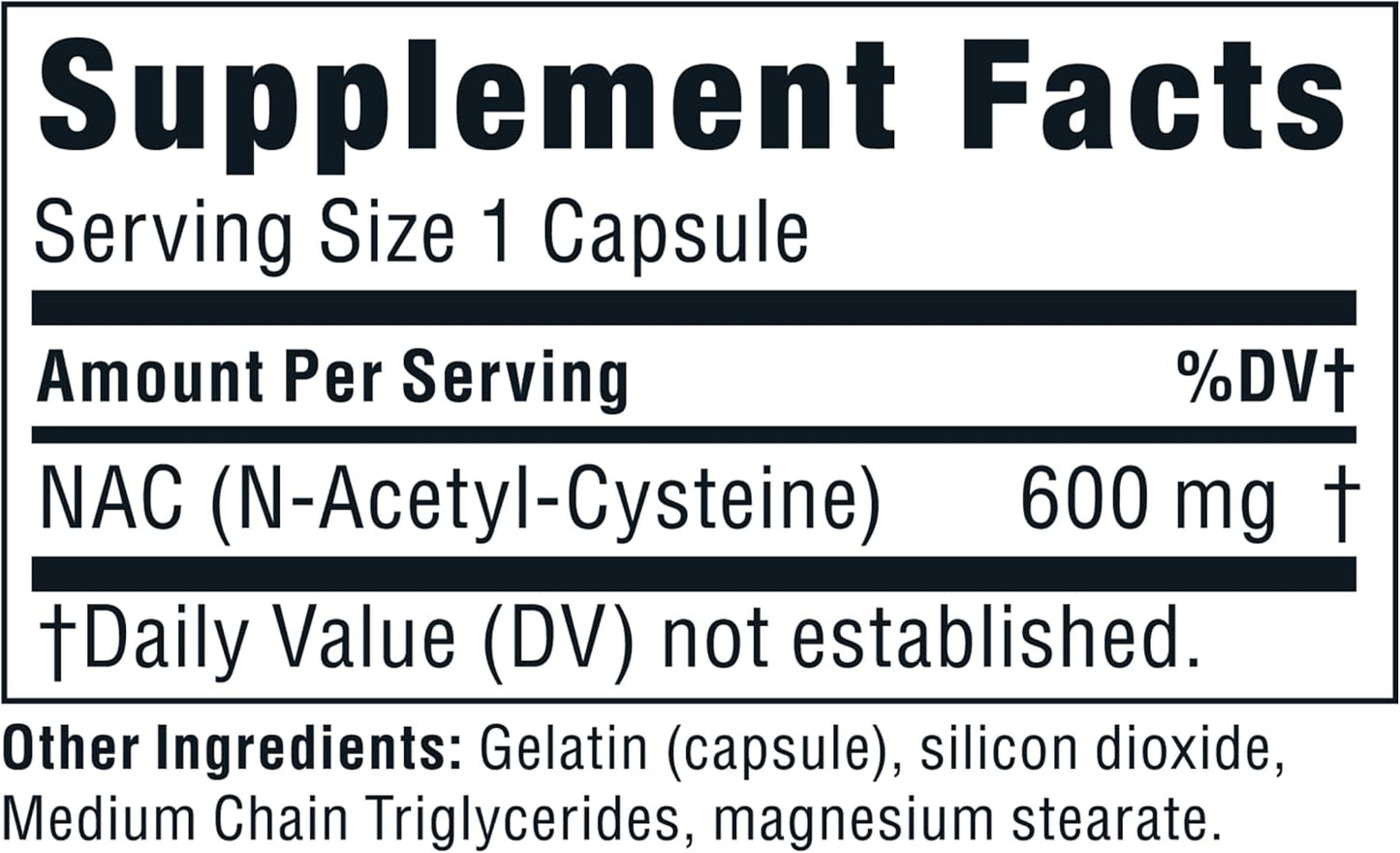 Twinlab N-Acetyl-Cysteine (Nac) 600mg Capsules - Antioxidant Supplement for Men and Women