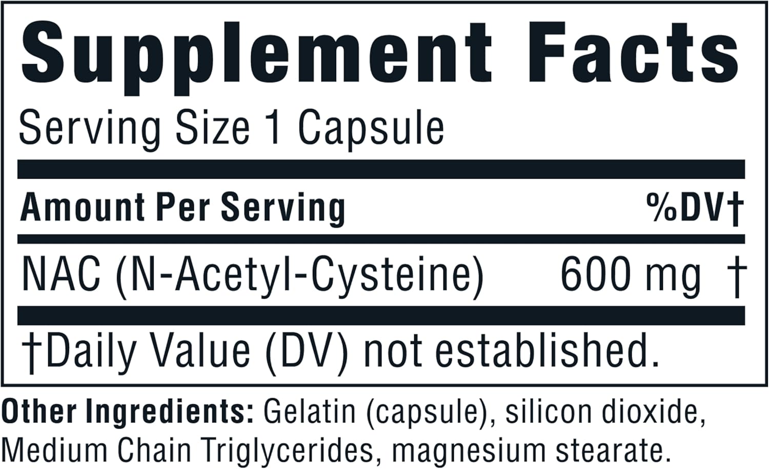 Twinlab N-Acetyl-Cysteine (Nac) 600mg Capsules - Antioxidant Supplement for Men and Women