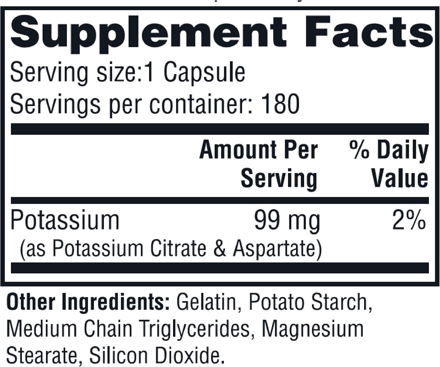 Twinlab Potassium Capsules - 180 Count 99mg Electrolyte Supplement for Muscle, Heart, and Tissue Health