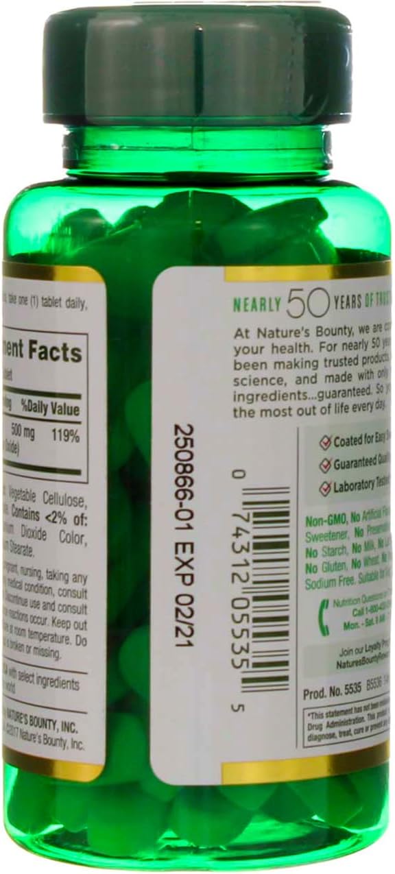 Two Packs of Nature's Bounty Magnesium 500 mg Tablets - 200 Tablets Total