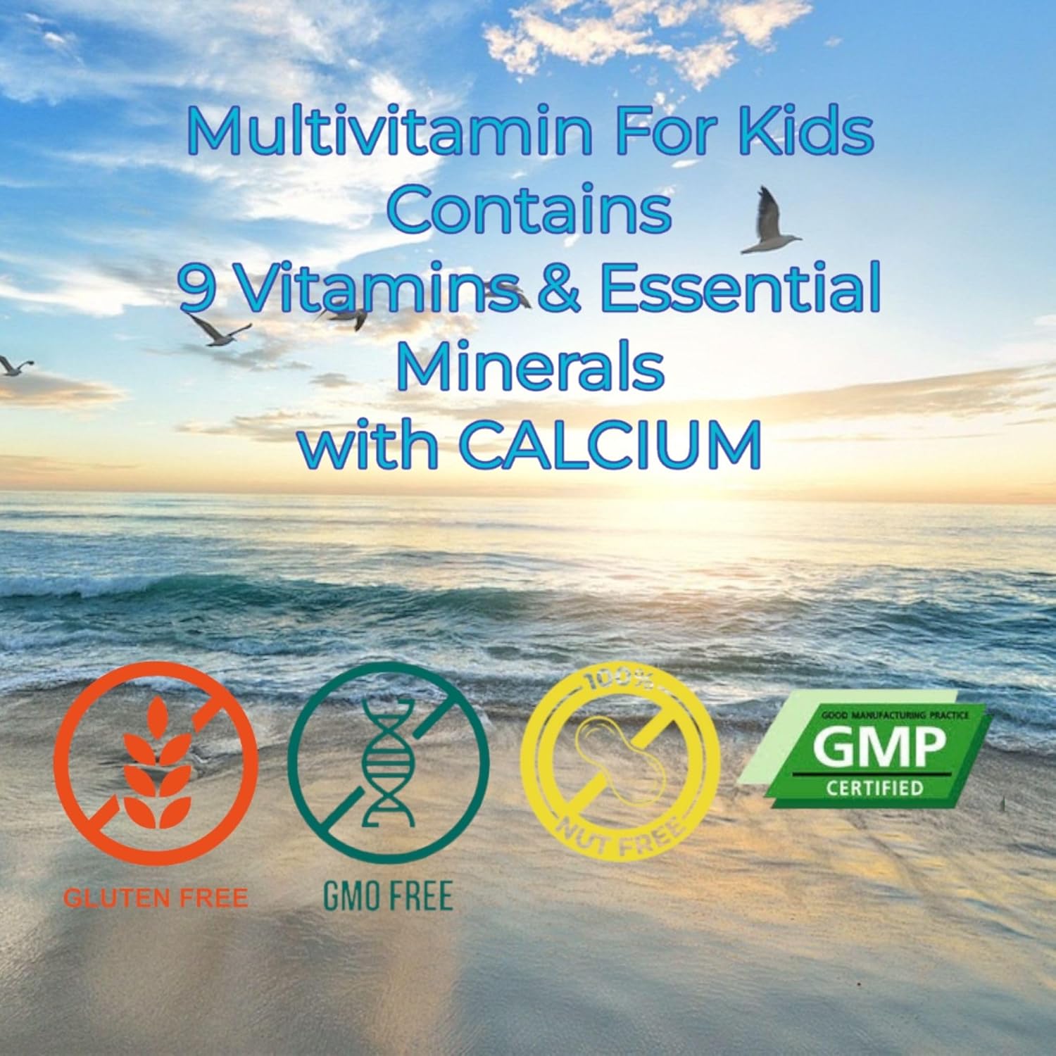 U-MORE Children's Multivitamin Syrup with Calcium, Vitamin C, B3, E, B5, Zinc, B2, B1, B6, A, D - Energy & Immune Support - 5.07 fl oz - Boost Health & Vitality