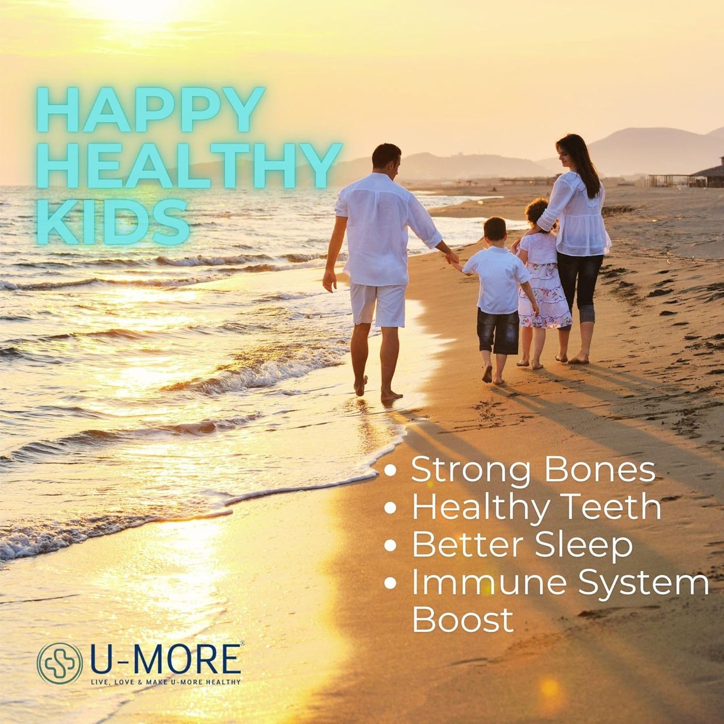 U-MORE Children's Multivitamin Syrup with Calcium, Vitamin C, B3, E, B5, Zinc, B2, B1, B6, A, D - Energy & Immune Support - 5.07 fl oz - Boost Health & Vitality