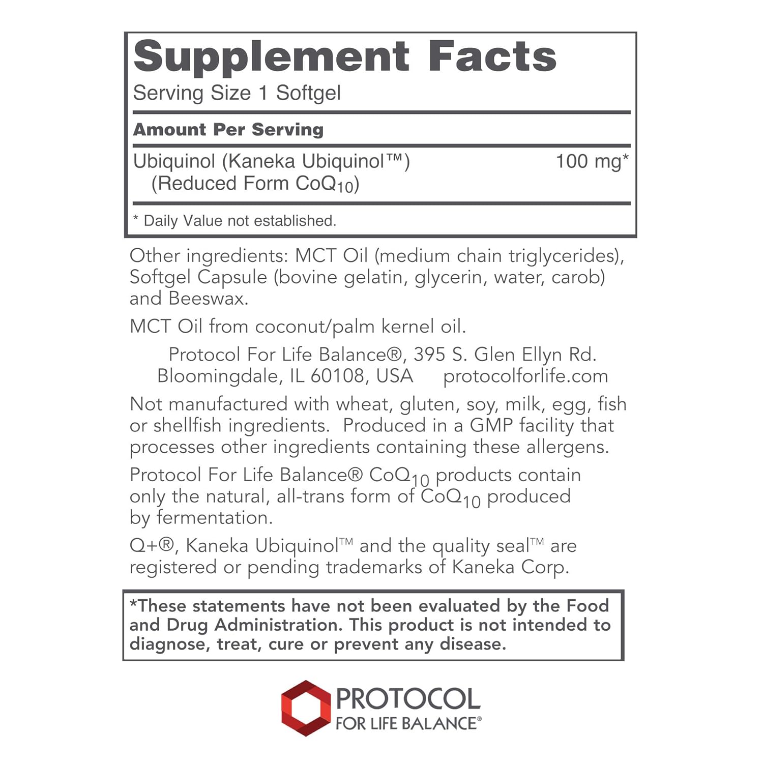 Ubiquinol 100mg Softgels for Cardiovascular Support, Energy Production, Heart Health - 60 Count