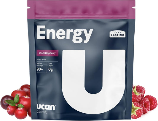 UCAN Energy Powder Cran-Raz - Keto, Sugar-Free Pre & Post Workout for Men & Women - Non-GMO, Vegan, Gluten-Free - Ideal for Runners, Gym-Goers, High Performance Athletes - 28 Servings (24.6oz)