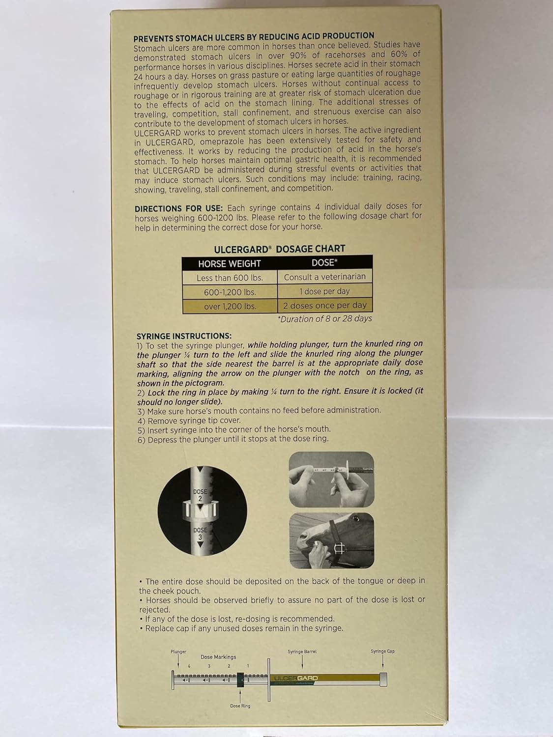UlcerGard Equine Gastric Ulcer Prevention - 6 Syringes (4 Doses Each)
