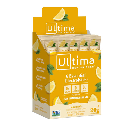 Ultima Replenisher Lemonade Stickpacks - New Formula, 20 Count, 2.5 OZ
