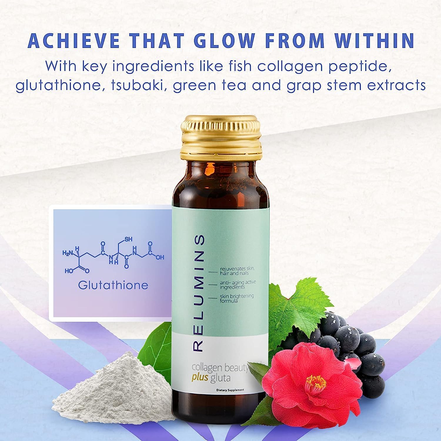 Ultimate Glowing Skin Set - Collagen, Glutathione, Vitamin C - MAX Brightening Complex with Rose HIPS, Hyaluronic Acid, CoQ10