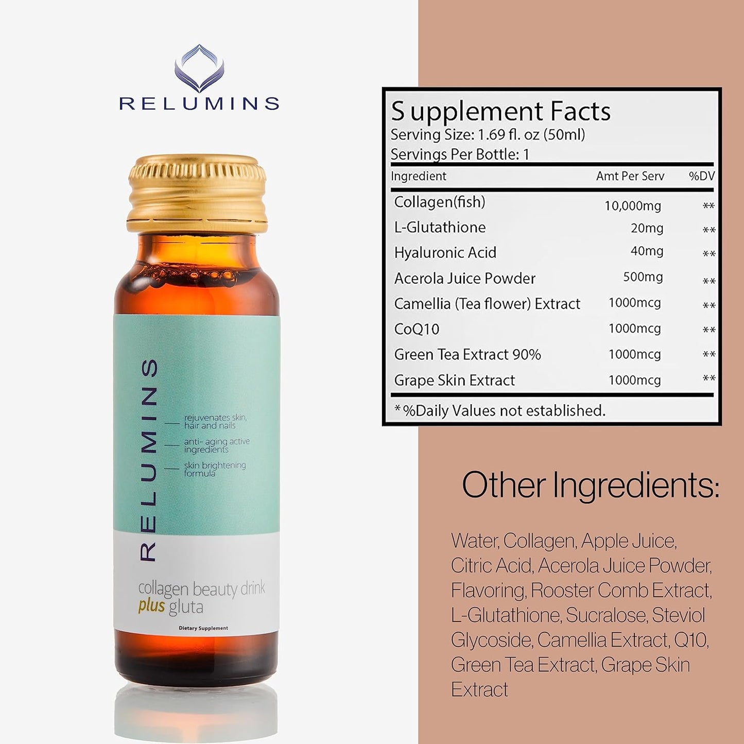 Ultimate Glowing Skin Set - Collagen, Glutathione, Vitamin C - MAX Brightening Complex with Rose HIPS, Hyaluronic Acid, CoQ10