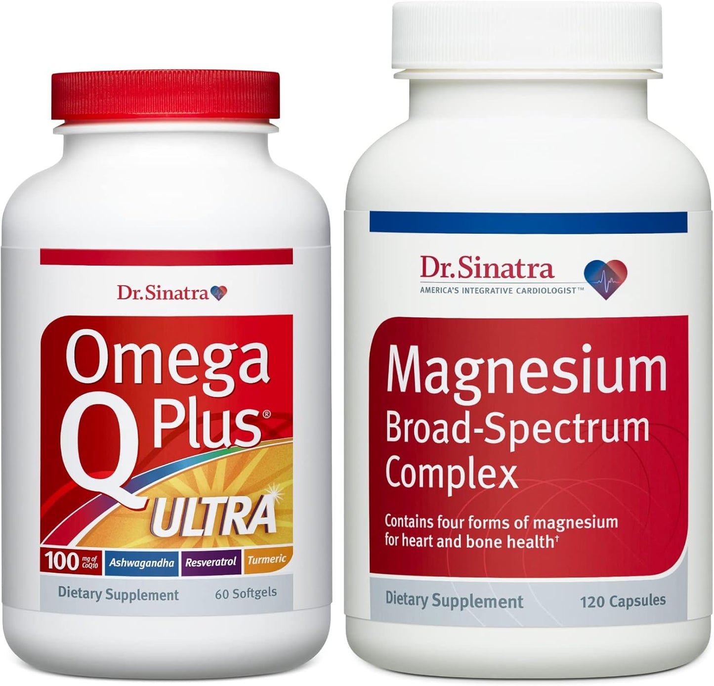 Ultimate Heart Health Bundle with Dr. Sinatra Omega Q Plus Ultra, CoQ10, Ashwagandha, and Magnesium for Cardiovascular Support