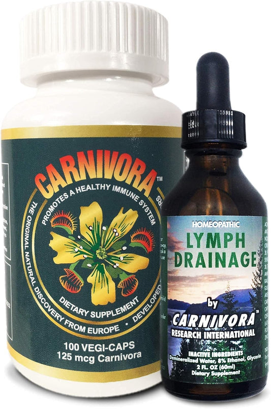 Ultimate Immune Support Bundle: Carnivora Vegi Caps and Lymph Drainage Flush - 1 Bottle Each
