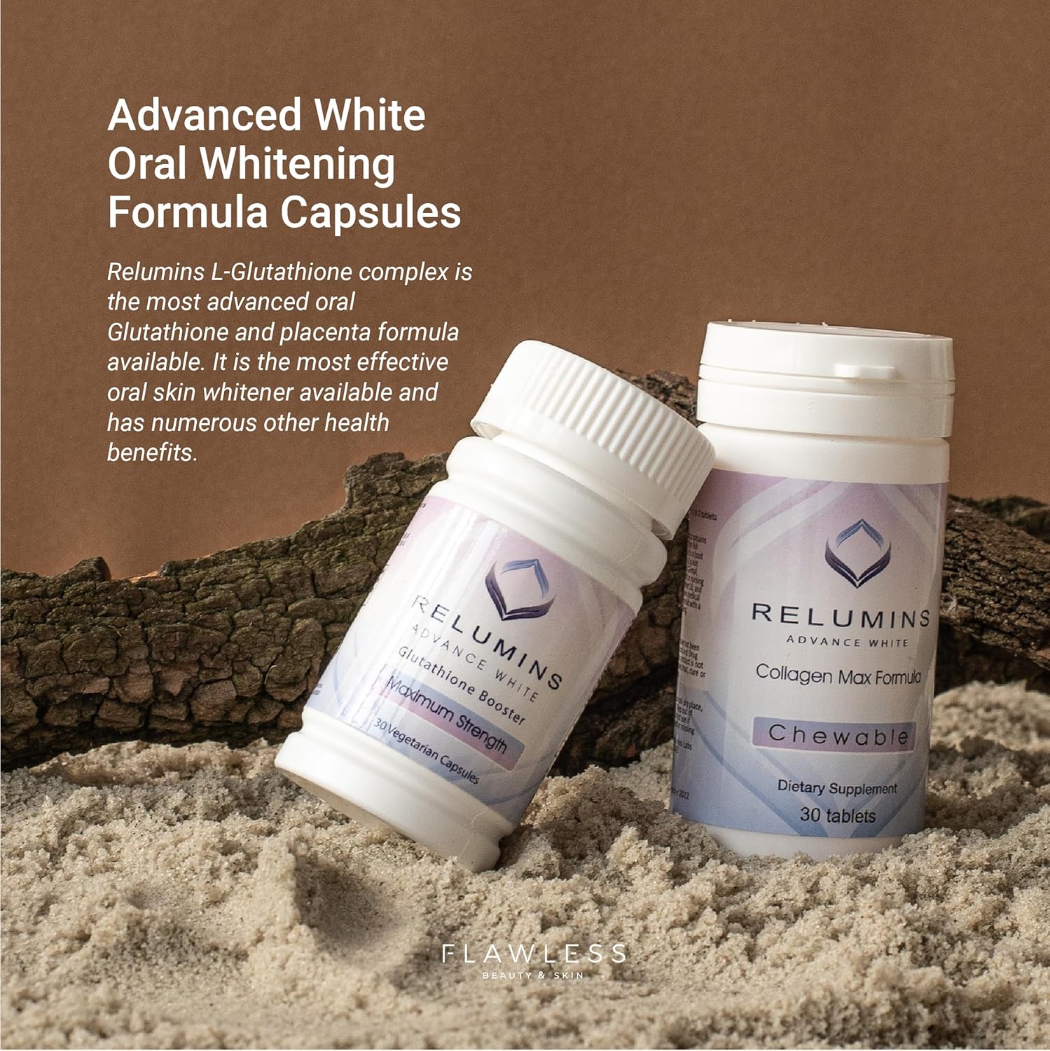 Ultimate Lightening Set with Relumins Advanced White Oral Glutathione, Vitamin C MAX & Booster Capsules - Enhanced with Rose HIPS