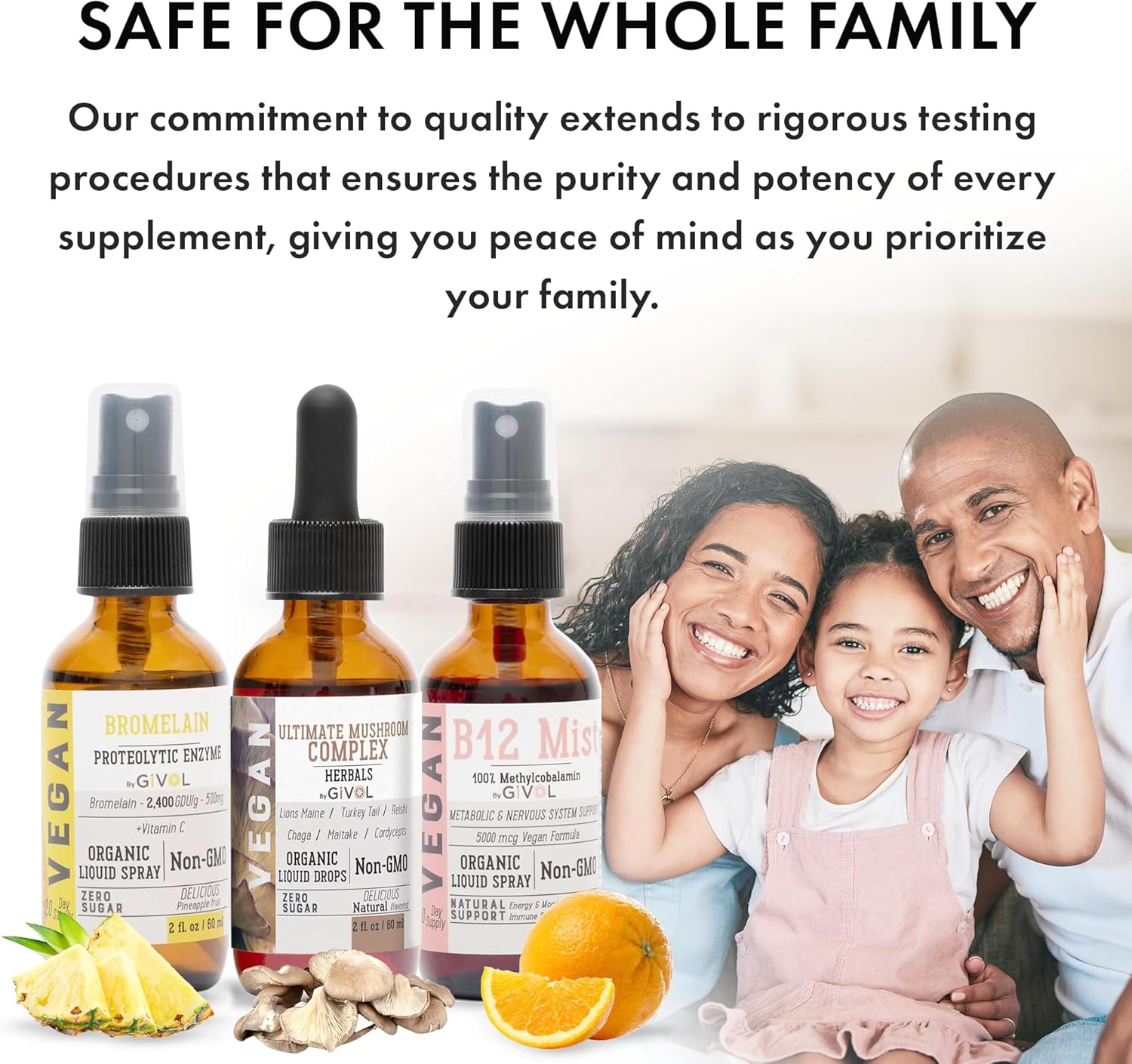 Ultimate Mushroom Complex Liquid Spray with B12 - Complete Multivitamin for Vitality - Plant-Based, Non-GMO, Gluten Free - 2 Fl Oz (420 Days)