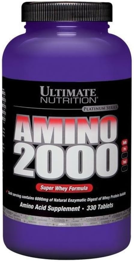 Ultimate Nutrition Amino 2000: BCAA Supplement for Muscle Building & Recovery, Lean Muscle, Athletic Performance - Whey Protein Isolate, 330 Tablets