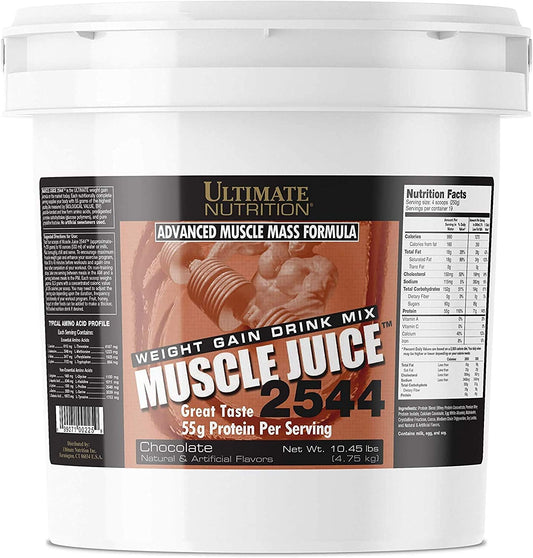 Ultimate Nutrition Muscle Juice 2544 Chocolate Weight Gain Drink Mix - 10.45 lbs - Whey Protein Blend for Lean Muscle Mass