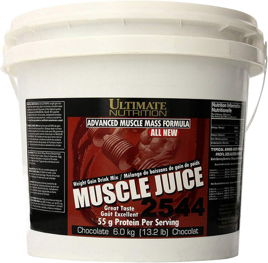 Ultimate Nutrition Muscle Juice 2544 Chocolate Whey Protein Isolate Drink Mix - 55g Protein Per Serving - 13.2lb Container