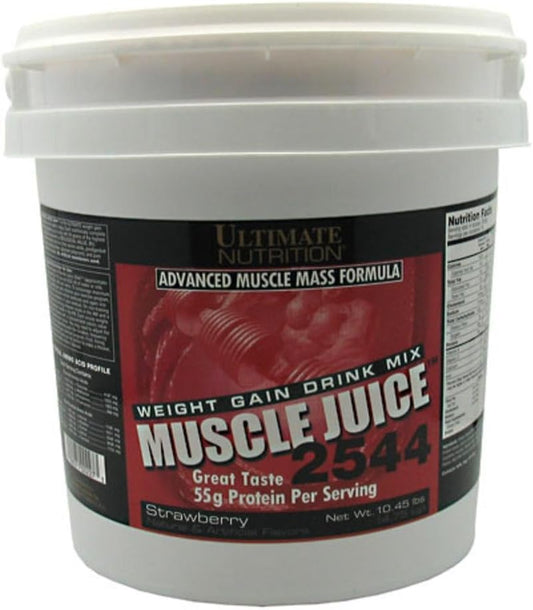 Ultimate Nutrition Muscle Juice 2544 Lean Muscle Mass Gainer Drink Mix, 10.45 lbs, Strawberry Flavor