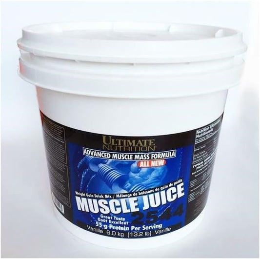 Ultimate Nutrition Muscle Juice 2544 Vanilla Whey Protein Isolate Drink Mix - High Calorie Weight Gain Supplement with 55g Protein - 13.2 lbs