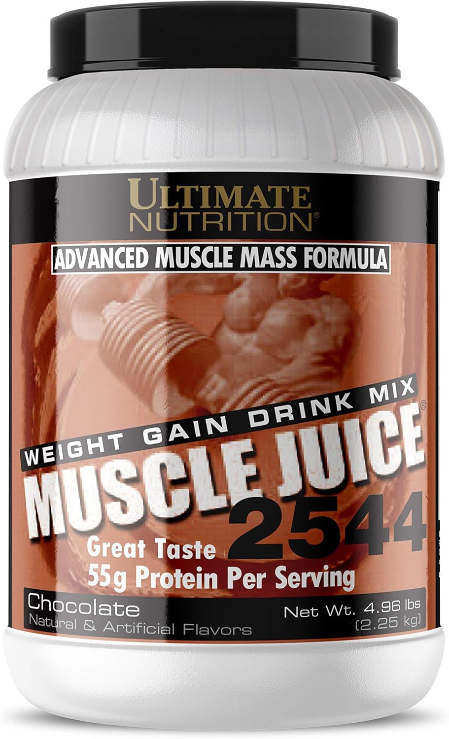 Ultimate Nutrition Muscle Juice 2544 Whey Protein Isolate, Chocolate, 4.96 Pounds - High Calorie Weight Gain Drink with 55g Protein