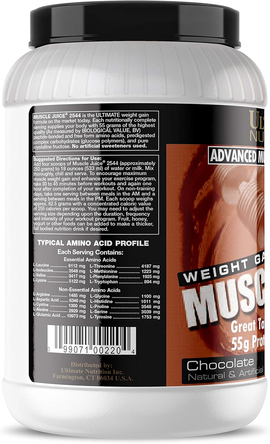 Ultimate Nutrition Muscle Juice 2544 Whey Protein Isolate, Chocolate, 4.96 Pounds - High Calorie Weight Gain Drink with 55g Protein