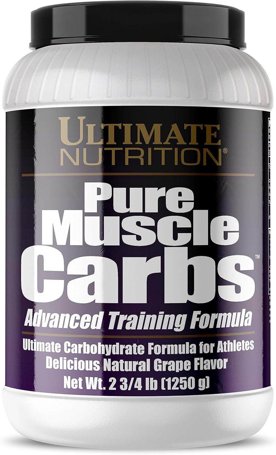 Ultimate Nutrition Pure Muscle Carbs: Complex Carb Powder for Energy - No Fat, No Cholesterol - Grape Flavor, 2.75 lbs