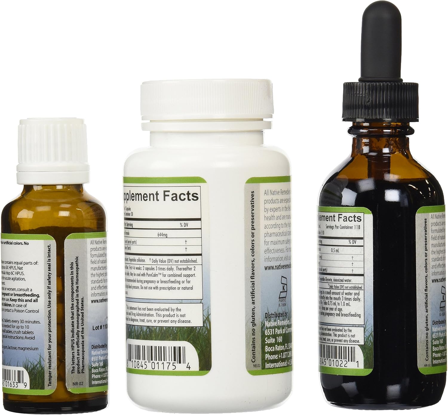 Ultimate Stress Relief Bundle: Native Remedies MoodCalm, MindSoothe, PureCalm - 0.5 Units Each