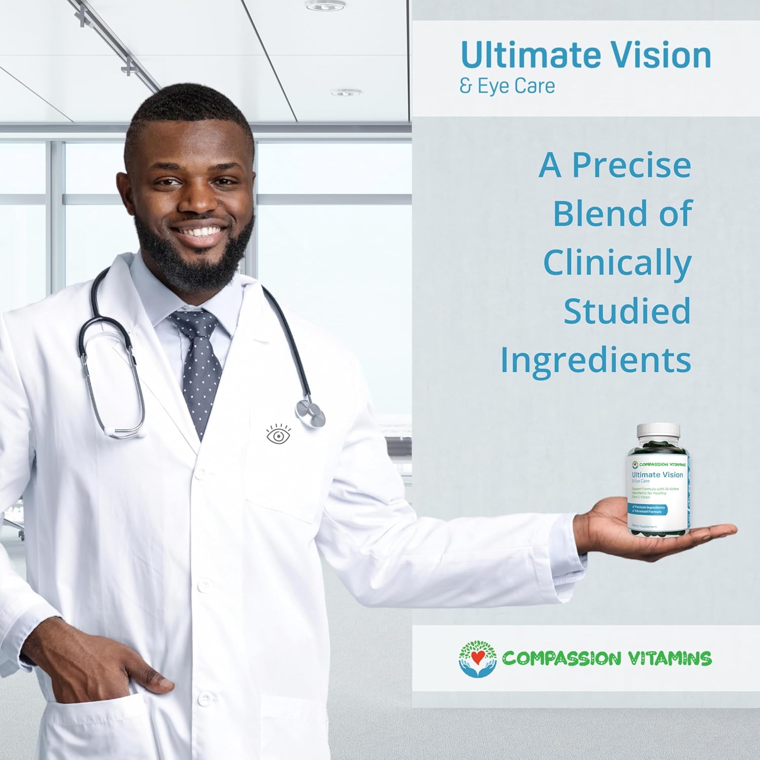 Ultimate Vision Care Supplement with Areds 2 Formula - 60ct - Lutein, Zinc, Vitamin A, Bilberry, Turmeric