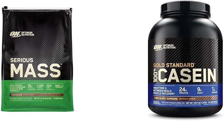 Ultimate Weight Gain Bundle: Optimum Nutrition Serious Mass & Gold Standard 100% Micellar Casein Protein