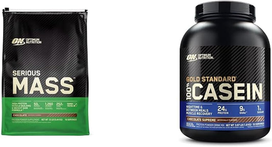 Ultimate Weight Gain Bundle: Optimum Nutrition Serious Mass & Gold Standard 100% Micellar Casein Protein