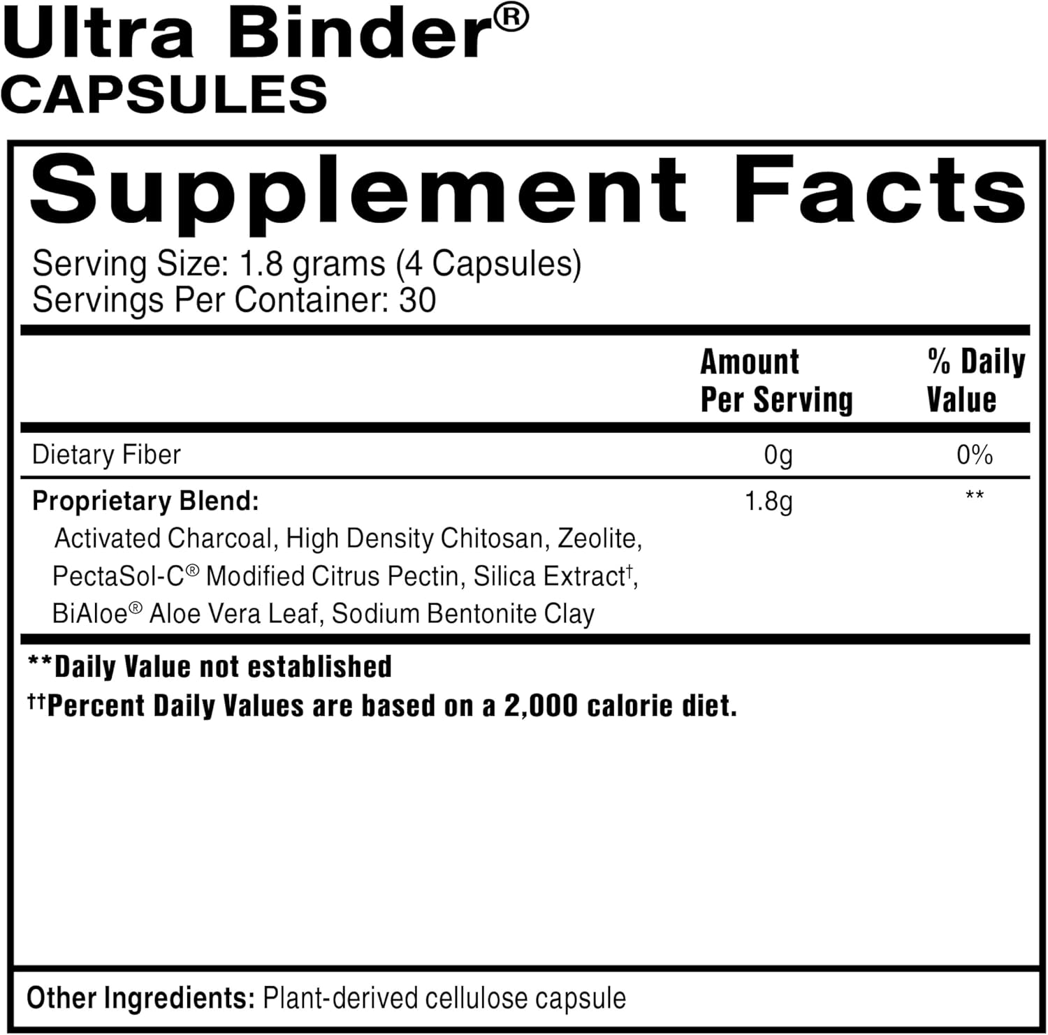 Ultra Binder: Bentonite Clay, Zeolite & Charcoal Detox Supplement - Supports Gut Health & Toxin Removal - 120 Capsules