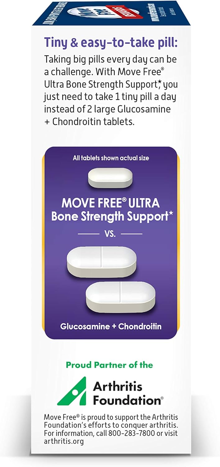 Ultra Bone Strength Support Tablets with Vitamins D & K2, Calcium Fructoborate, and Faster Joint Comfort - 30 Count