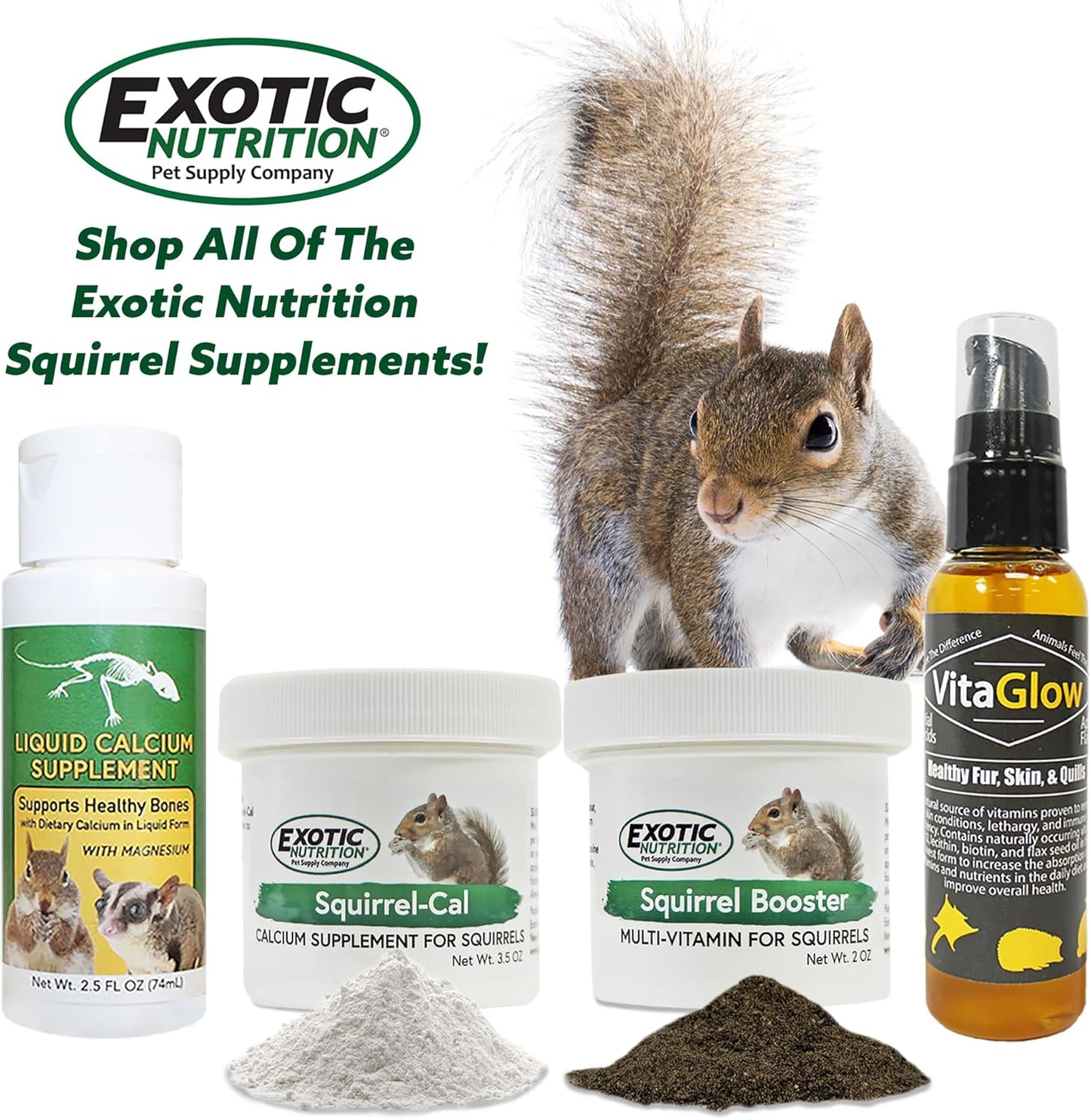 Ultra-fine Powdered Calcium Supplement for Pet Squirrels - 3.5 oz.