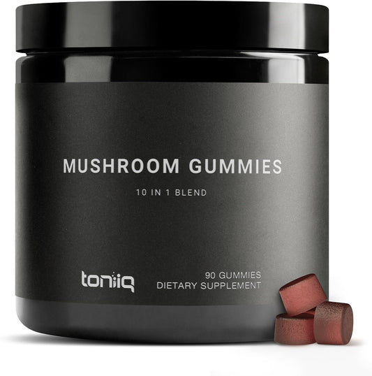 Ultra High Potency 10:1 Extract Mushroom Gummies with Lion's Mane, Chaga, Reishi - 90 Gummies