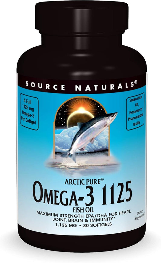 Ultra Potency ArcticPure Omega-3 Fish Oil Softgels - 1125mg EPA + DHA for Heart, Joint, Brain & Immune Health - 30ct